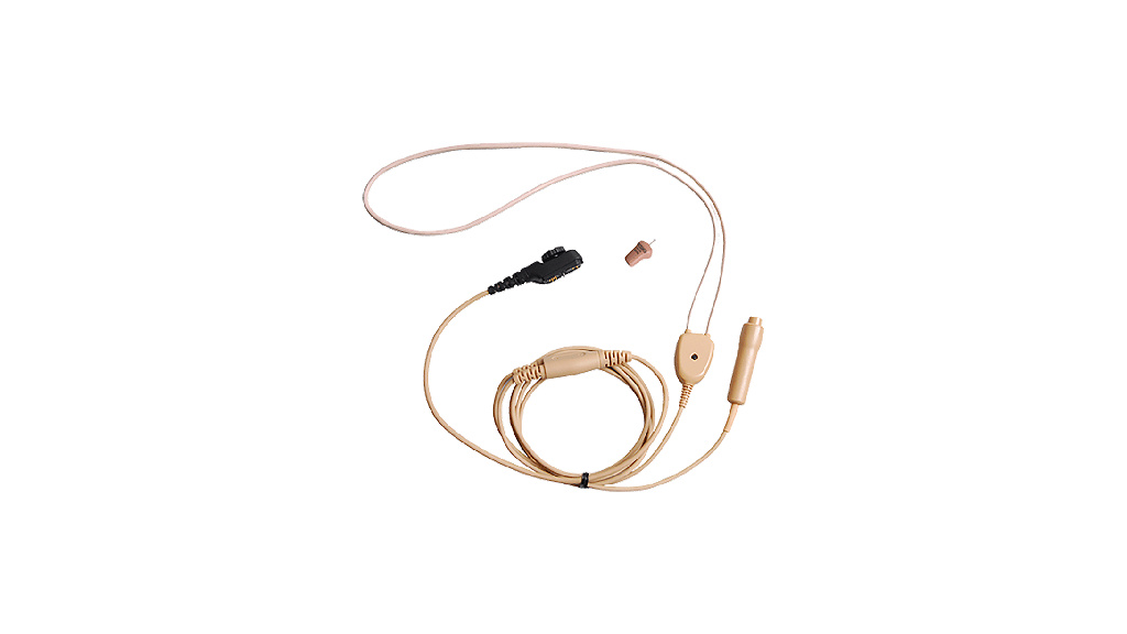 Wireless Earphone, Neck Loop, Microphone and PTT (Beige)