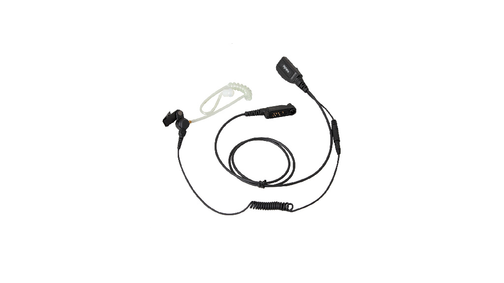 Black Earpiece with Acoustic Tube and Detachable In-line PTT -- for PD6 and X1 series